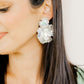 Zara Iridescent Statement Earrings - Silver