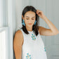 Flora Statement Earrings - Turquoise