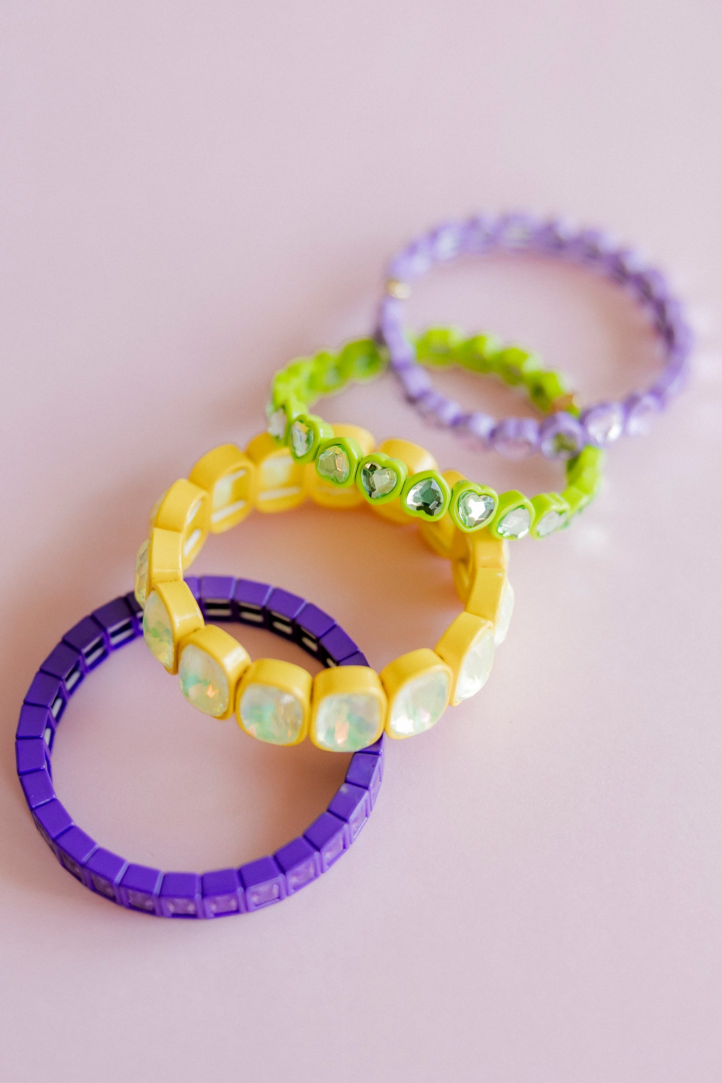 Bracelet - Candy Gem Heart Purple
