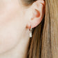 Huggie Charm Earrings - Edith Clear Silver