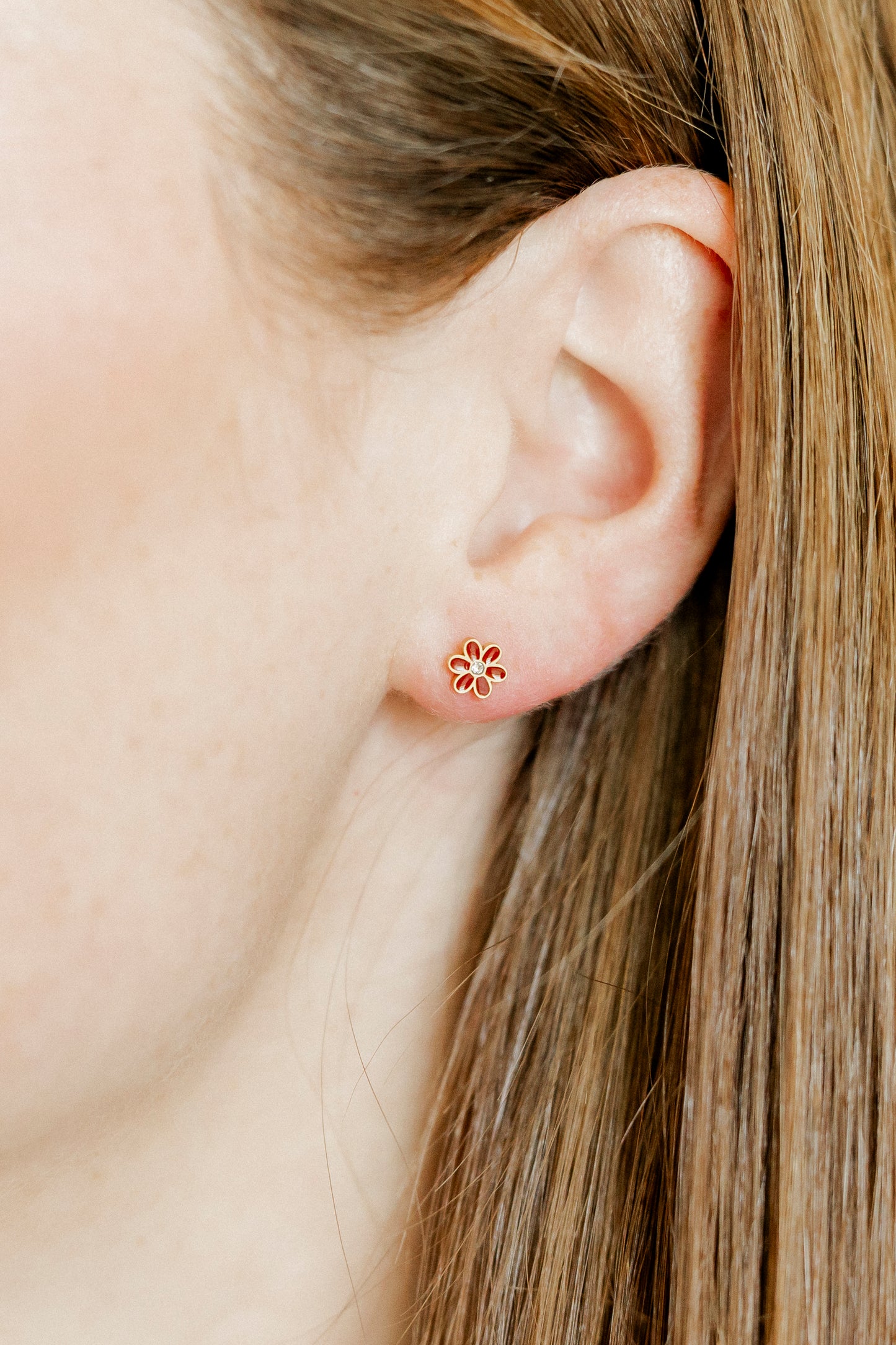 Screwback Stud Earrings - Alli Maroon