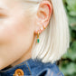 Huggie Charm Earrings - Edith Green Gold
