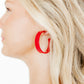 Ashley - Medium Hoop - True Red - Earrings