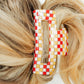 Hair Clip - Harper - Red and Gold Checkered