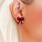 Sophia Bow Earrings - Maroon