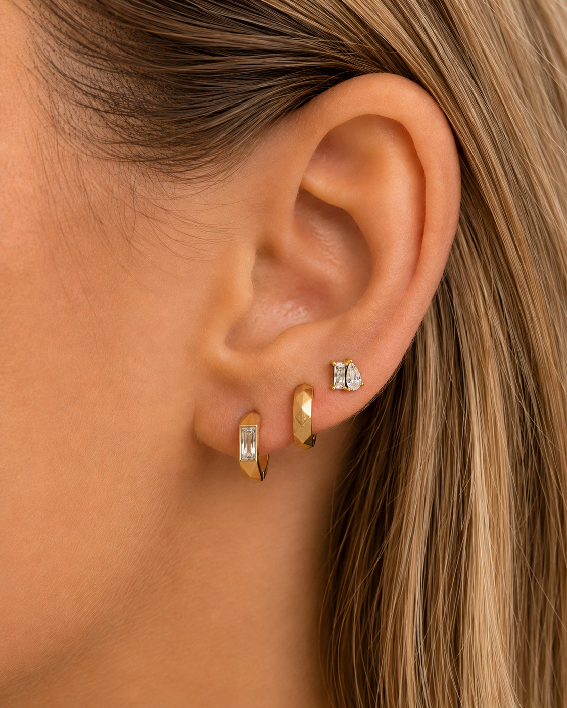 Huggie & Screwback Stud Set - Aspen