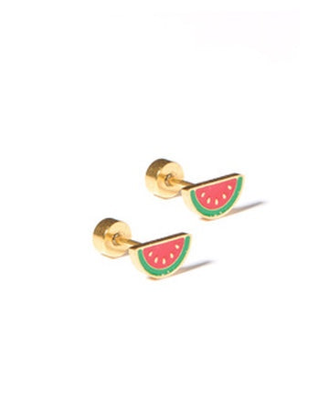 Screwback Stud Earrings - Watermelon