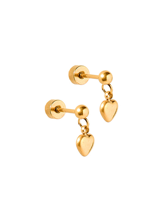 Screwback Stud Earrings - Millie Heart