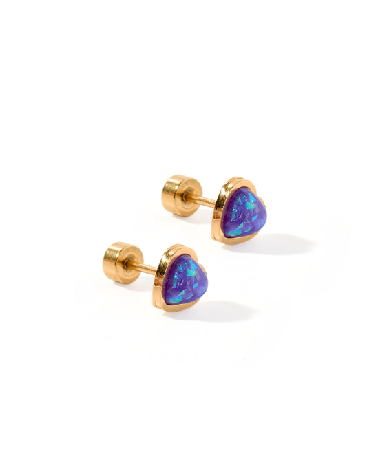 Screwback Stud Earrings - Tara Blue