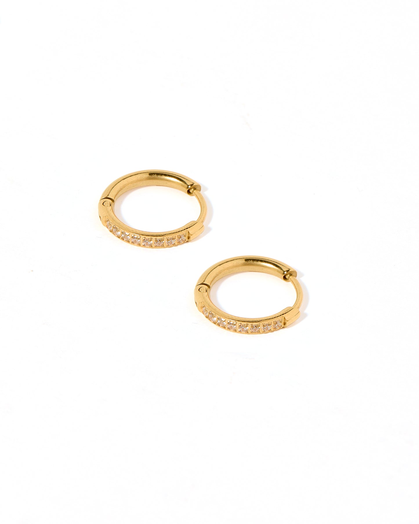 Huggie - Scarlett Hoop - 12mm - CZ - Gold