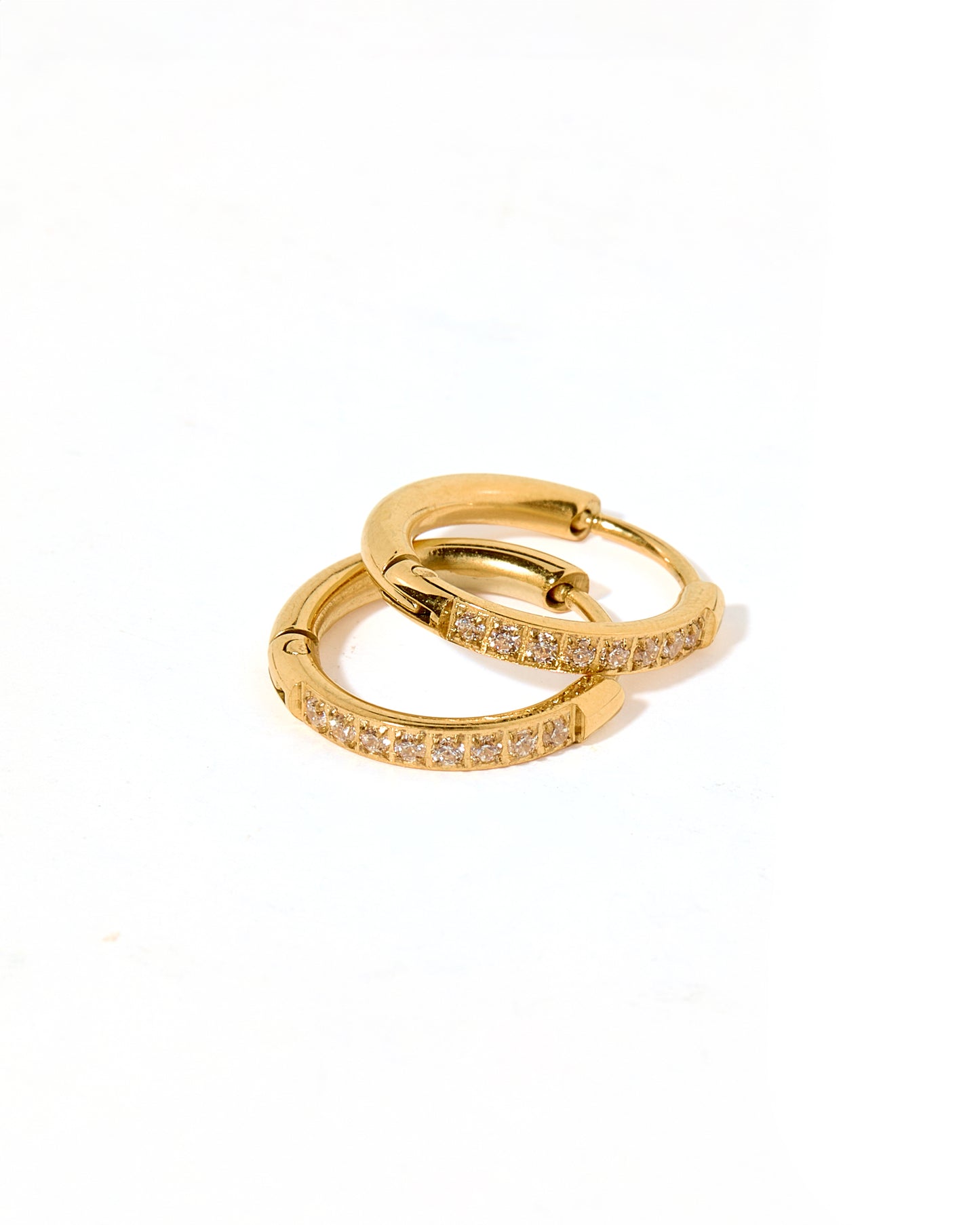 Huggie - Scarlett Hoop - 12mm - CZ - Gold