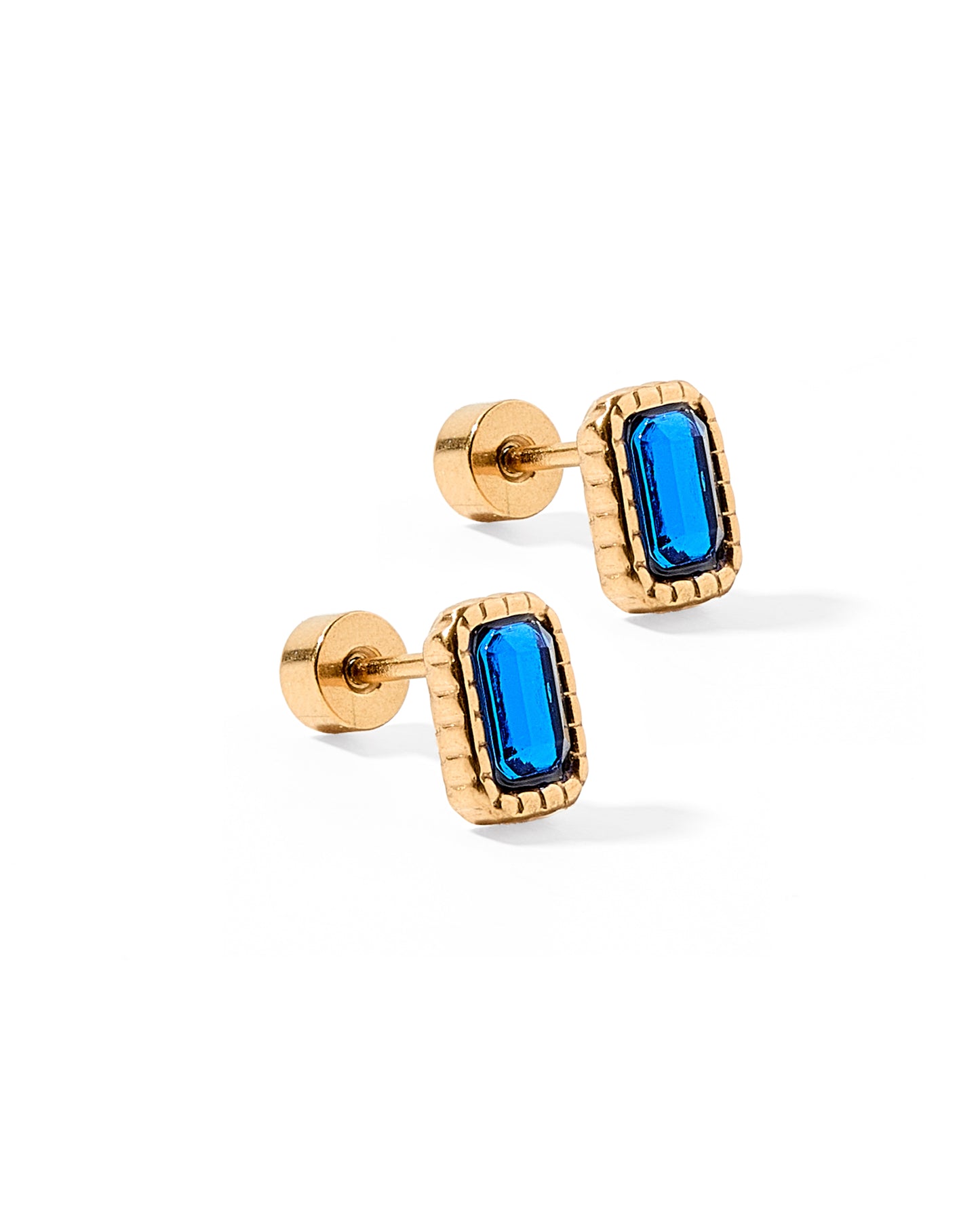 Screwback Stud Earrings - Madison Sapphire