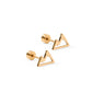 Screwback Stud Earrings - Mountain - Gold