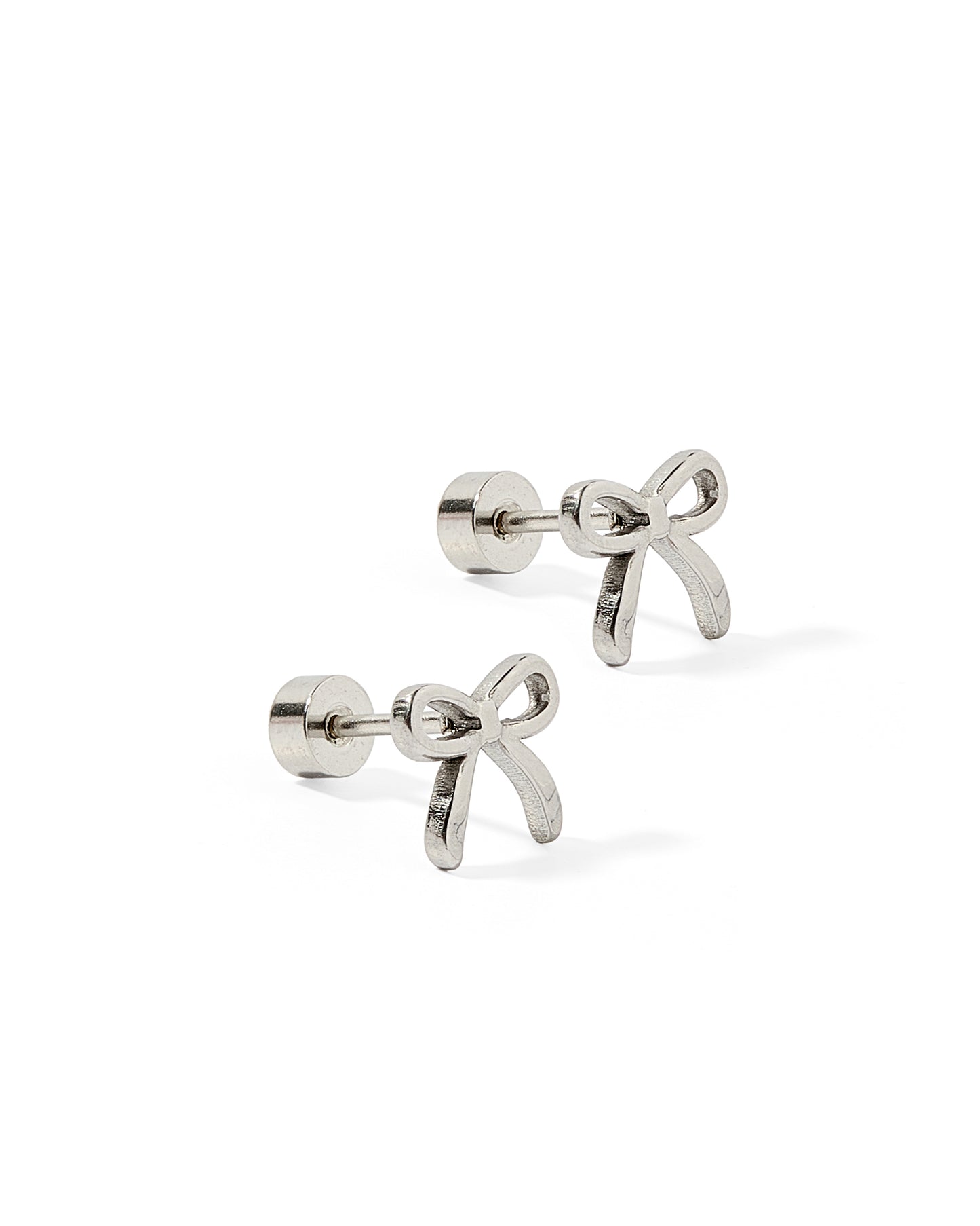 Screwback Stud Earrings - Sadie Silver