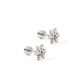 Screwback Stud Earrings - Snowflake Silver