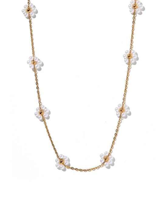 Necklace - Gracie Flower Pearl