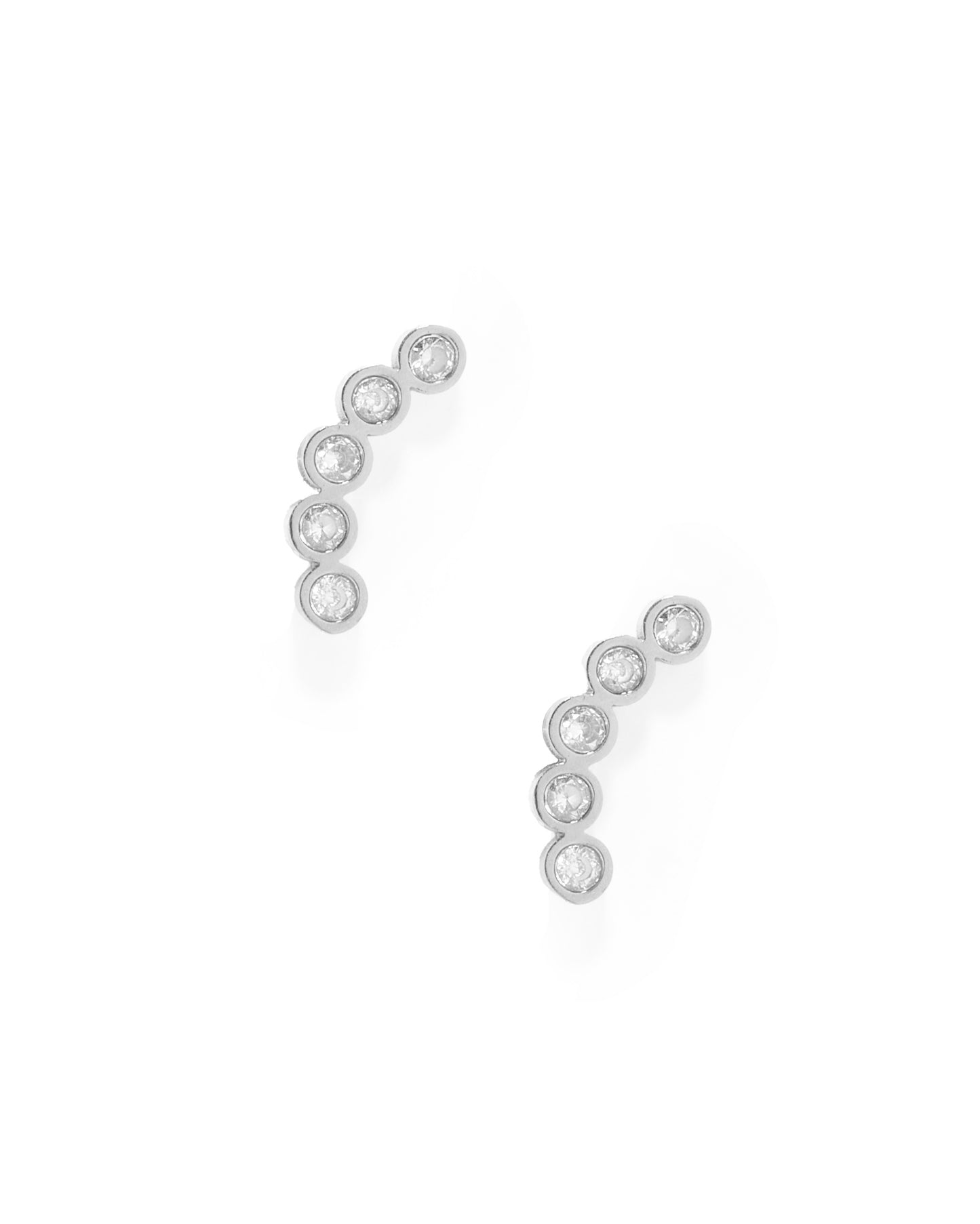 Screwback Stud Earrings - Abigail Sparkle Silver