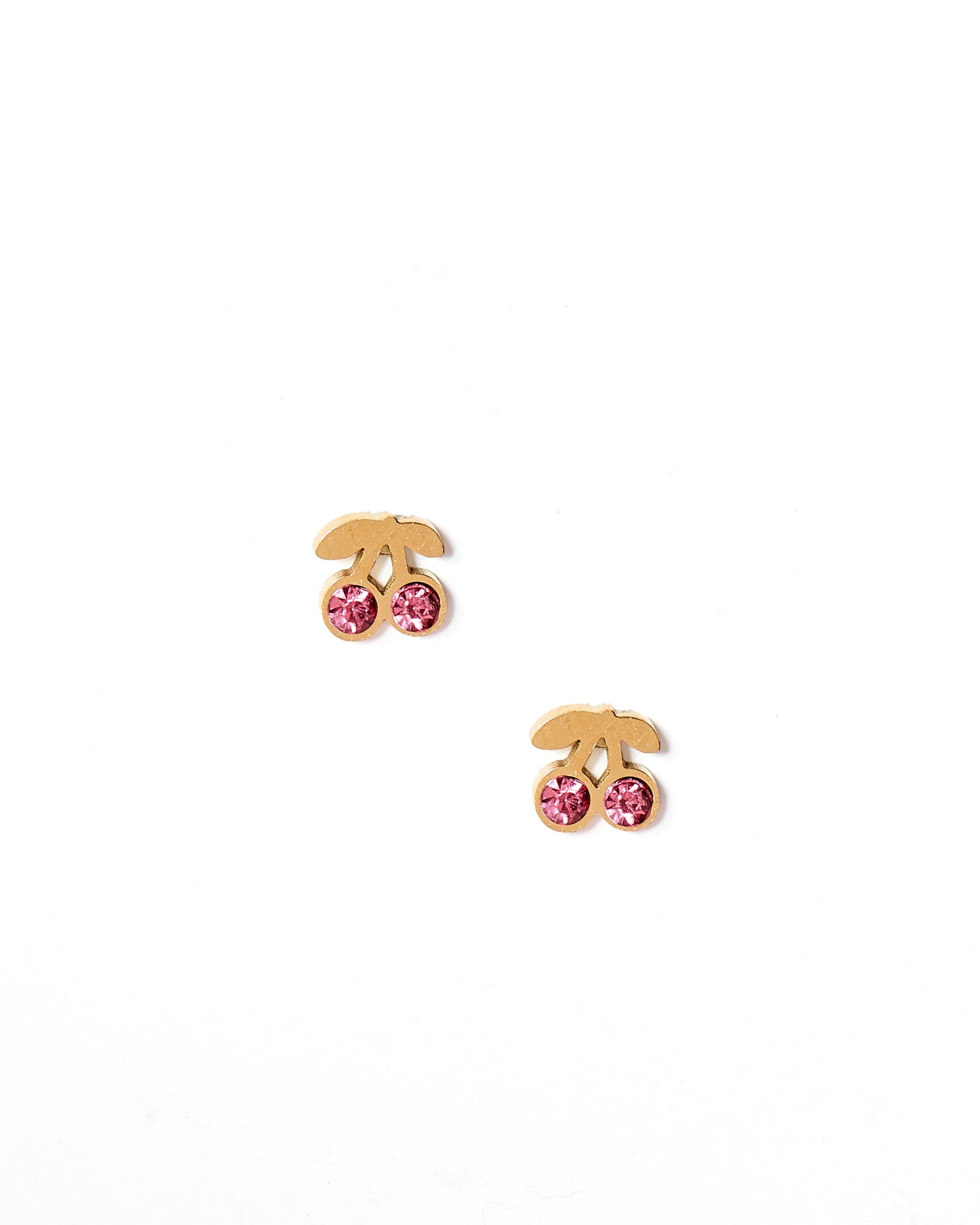 Screwback Stud Earrings - Pink Cherry