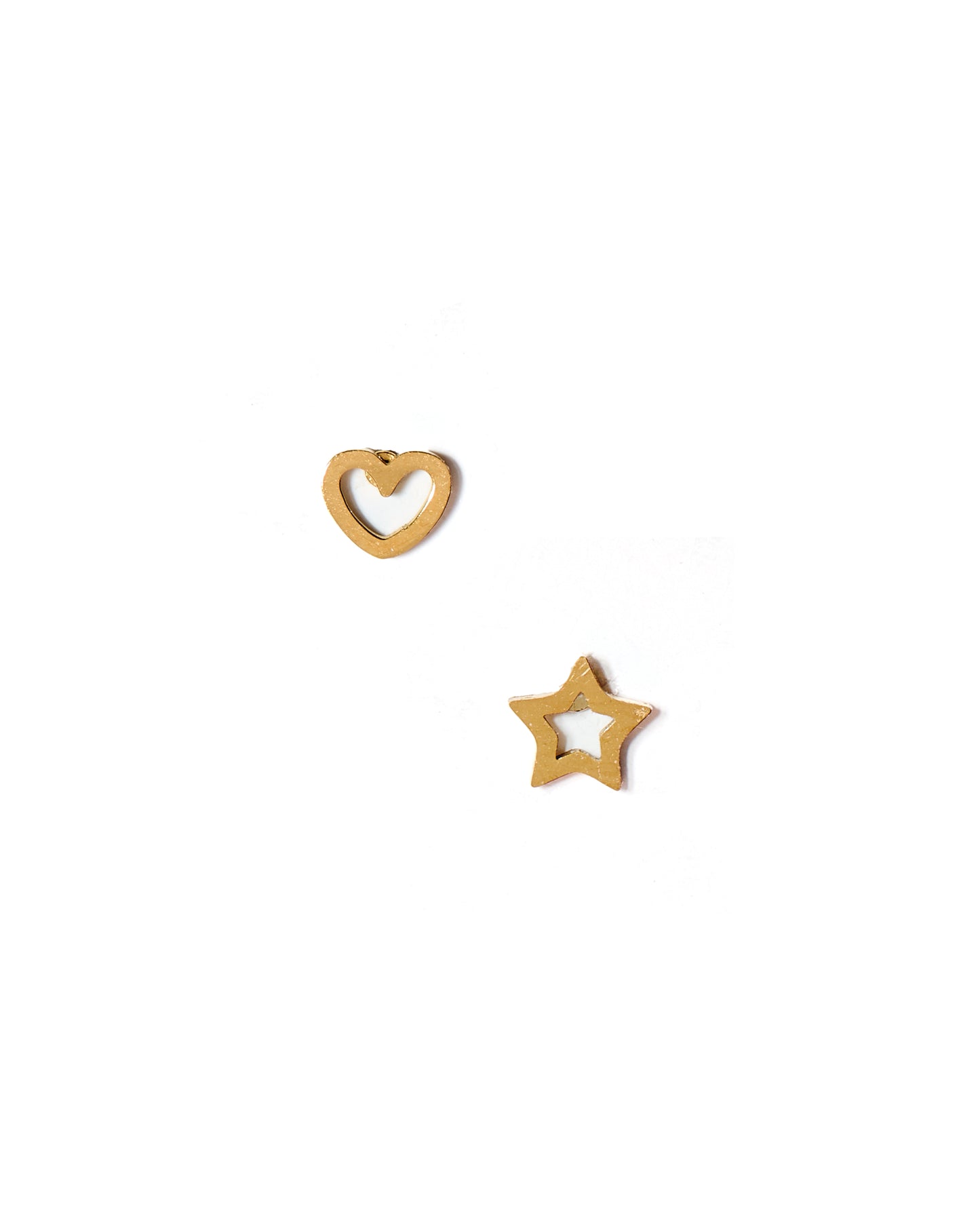 Screwback Stud Earrings - Mix Heart and Star