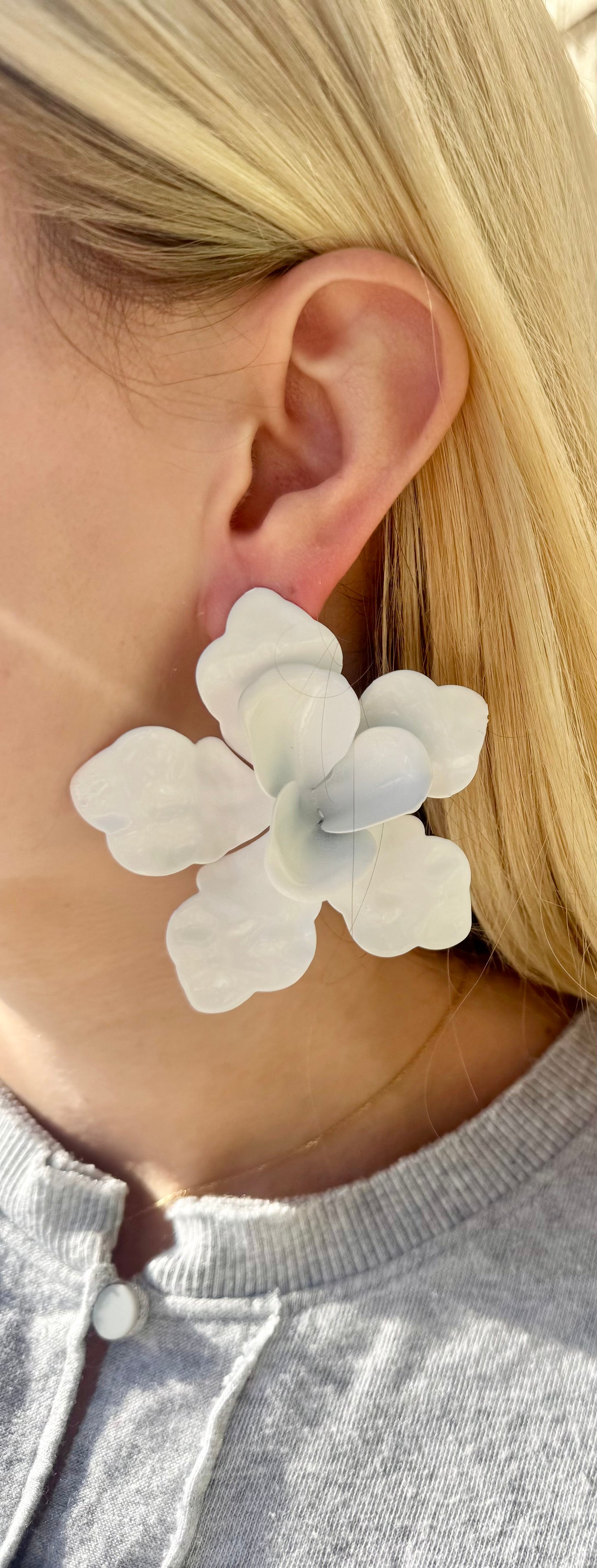 Maxine Statement Earrings - White