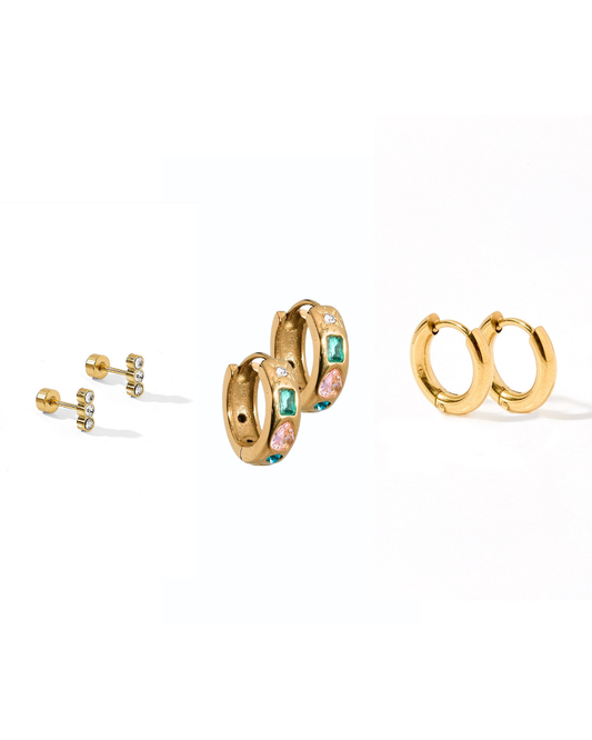 Huggie & Screwback Stud Set - Miami