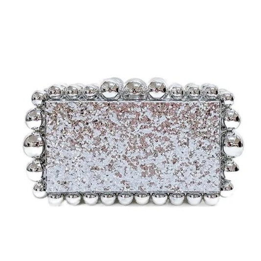 Daphne Clutch - Silver Glitter