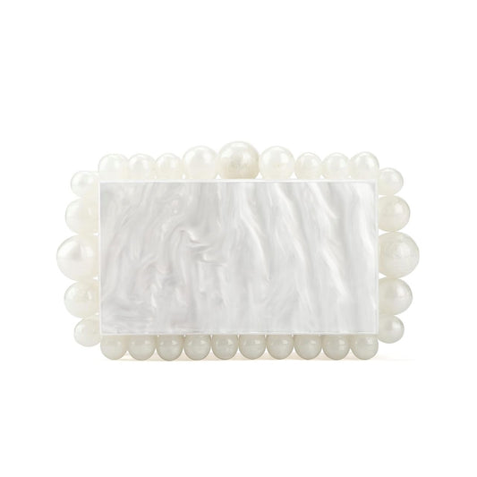 Daphne Clutch - Pearl White