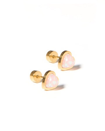 Screwback Stud - Tara - Light Pink