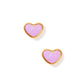 Screwback Stud Earrings - Nora Heart Purple