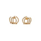 Gold linny co earrings with gemstones on a white background