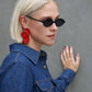 Eden Statement Earrings - Red