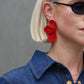 Eden Statement Earrings - Red