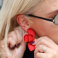 Eden Statement Earrings - Red