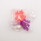 Mini Clip Trio - Daisy Flower: Pearlized Purple / Neon Watermelon / Purple Stripes