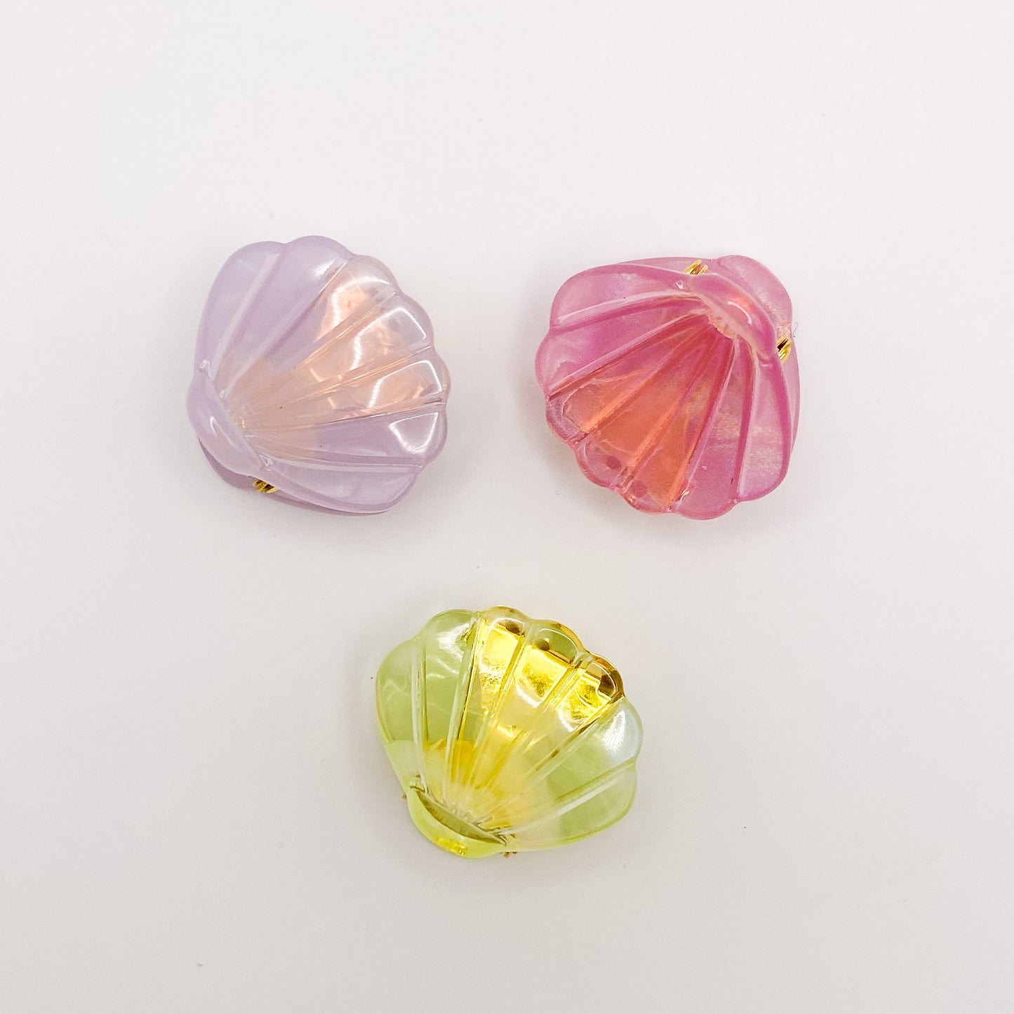 Mini Clip Trio - Shell: Lavender / Pearlized Pink / Neon Yellow Shell