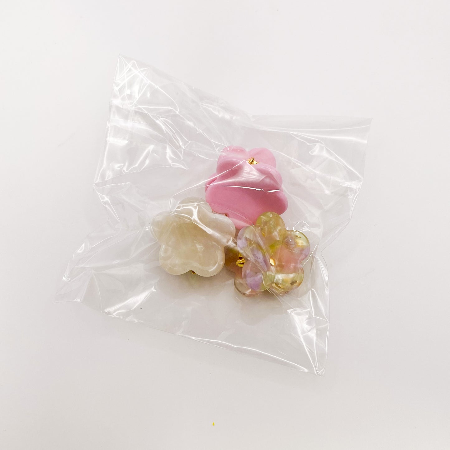 Mini Clip Trio - Zoey Flower: Pearl / Spring Meadow / Bubblegum