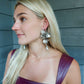 Audrey Flower Statement Earring - Silver