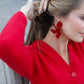 Flora Statement Earrings - Crimson