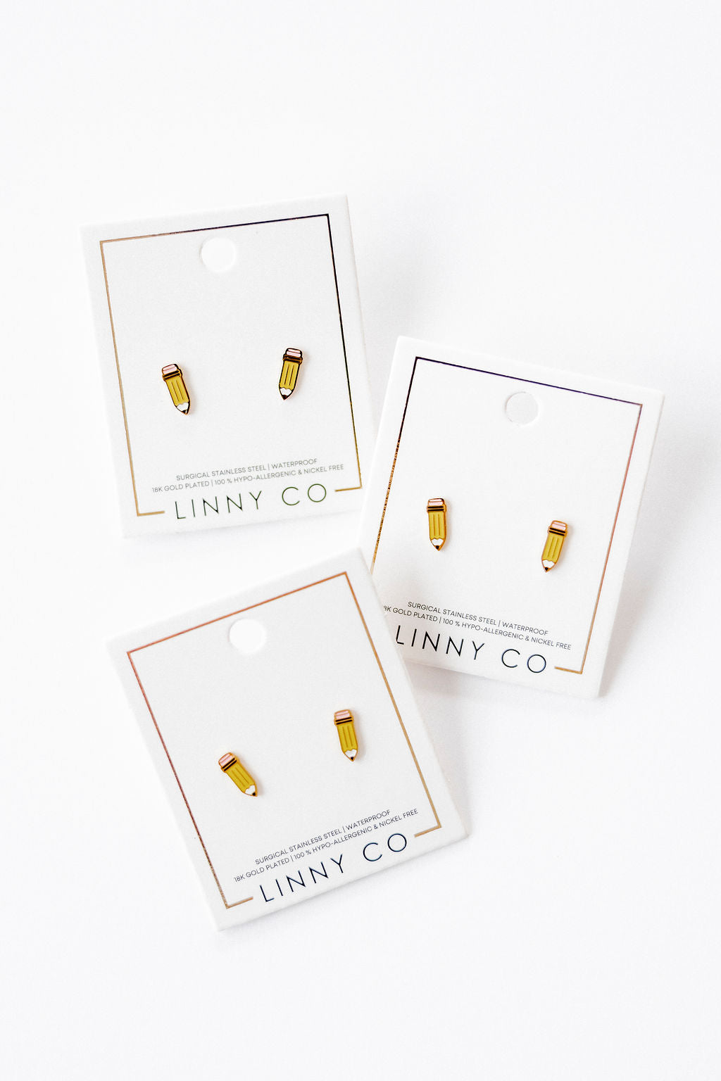 Screwback Stud Earrings - Pencil