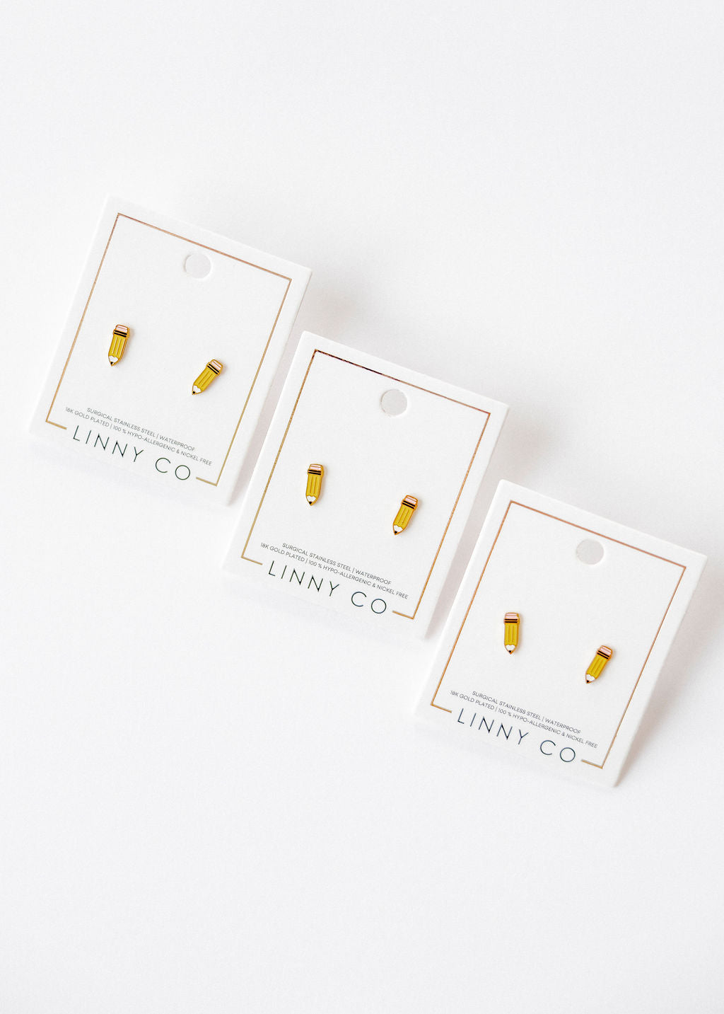 Screwback Stud Earrings - Pencil