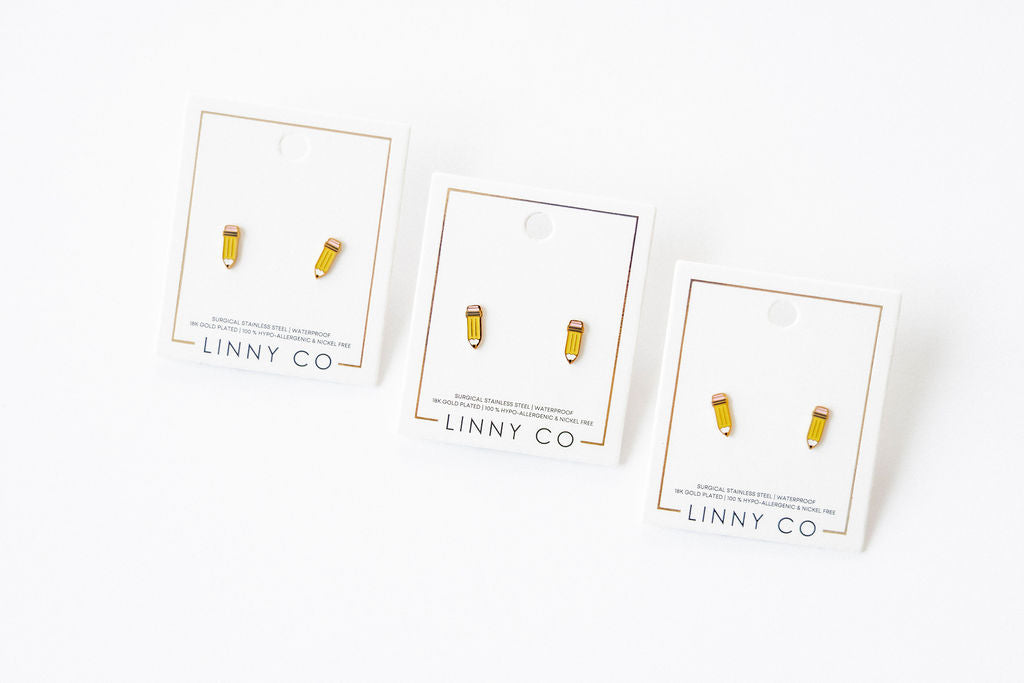 Screwback Stud Earrings - Pencil