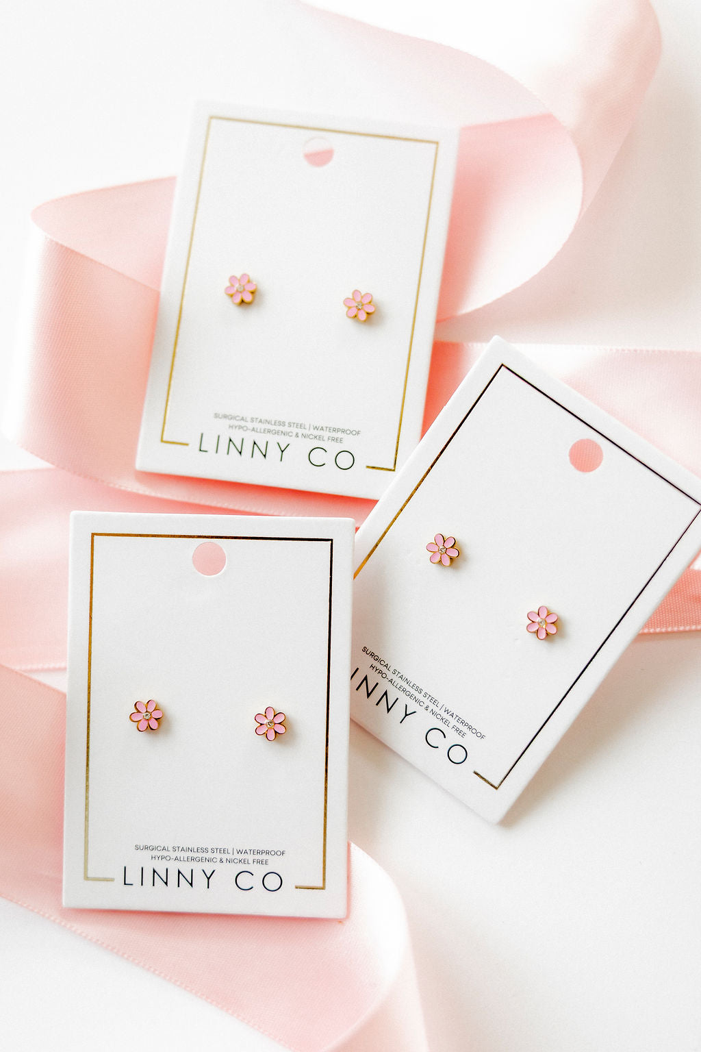 Screwback Stud Earrings - Alli Pink
