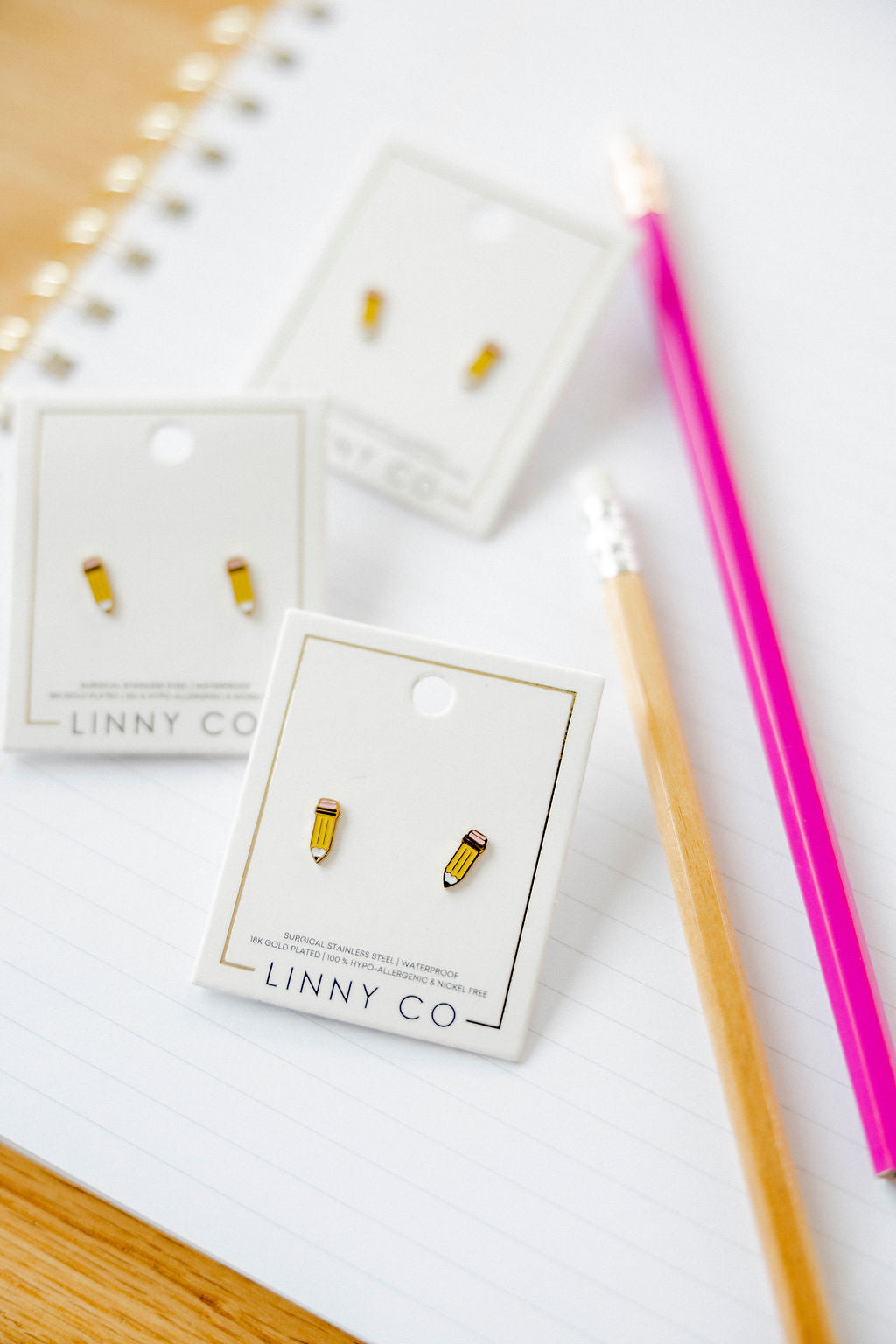 Screwback Stud Earrings - Pencil