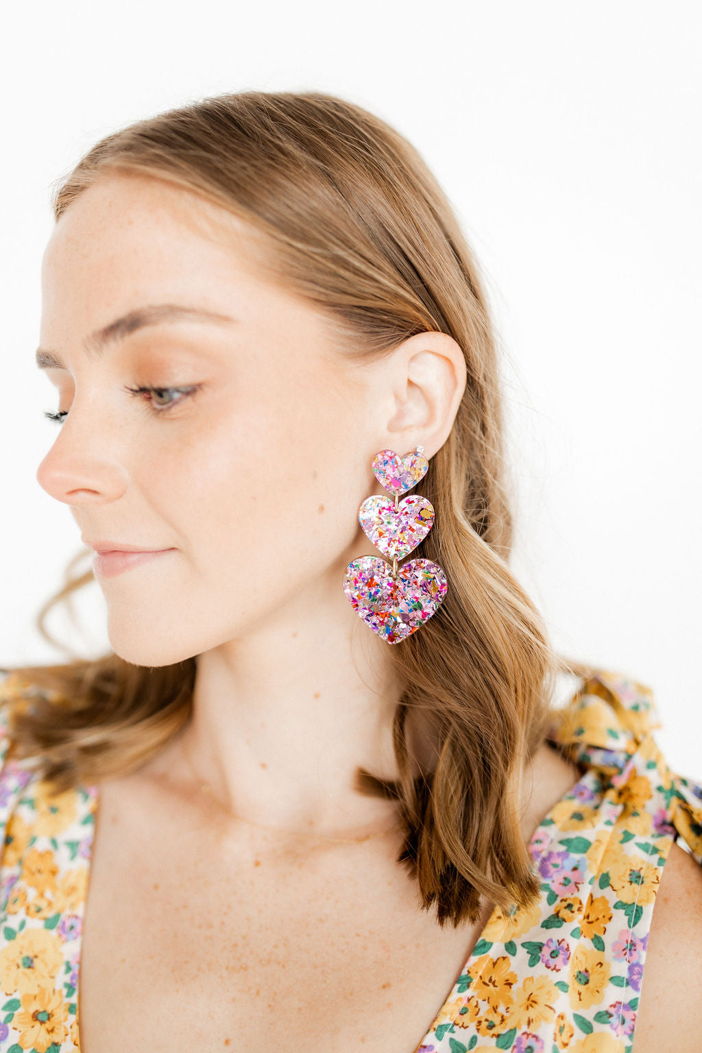 Penny - Pink Birthday Confetti - Earrings