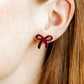 Kylie Bow Earrings - Maroon