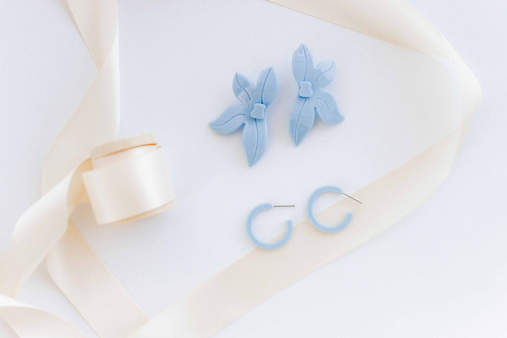 Holly Mini Hoop Earrings - Bluebell