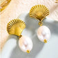 Mary Jean Shell Pearl Earrings