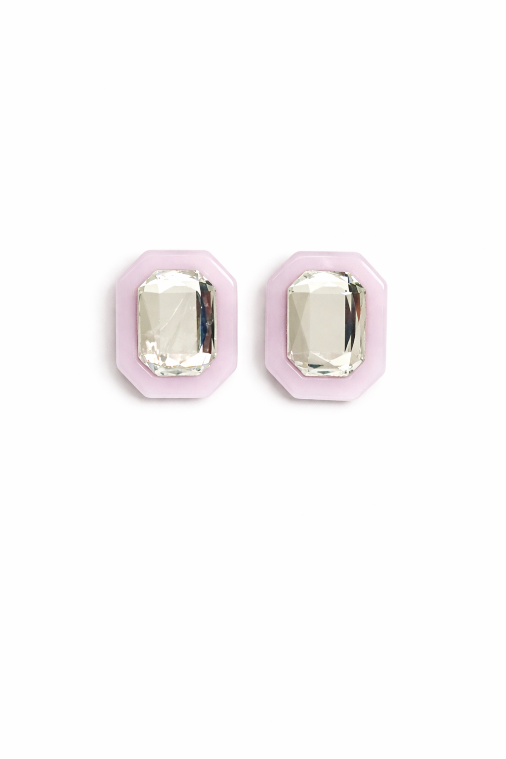 Olivia Statement Earrings Rectangle - Frosted Lilac