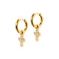 Huggie Charm Earrings - Esther Cross Clear