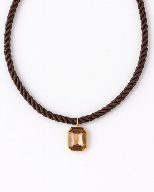 Necklace - Tailyn Rope Necklace - Dark Brown (Preorder - Ships Sept 10)